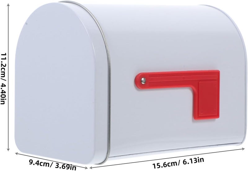 TOPPERFUN Mini Mailbox, 6x4in Small White Mailboxes Tin Letterbox, Funny Mail Box for Classroom, Playhouse, Wedding and Mail House - Image 2